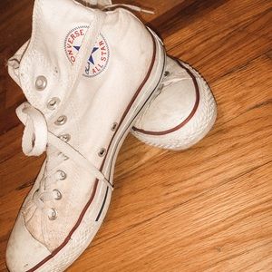 White high-top converse